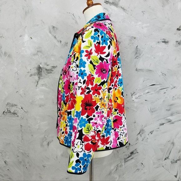 Jackets & Coats Colorful Floral Moto Jacket W Polka Dot Lining Poshmark